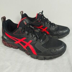 Asics Gel Quantum 180 Shoes Men Size 11.5 Black Red Low Running Sneaker